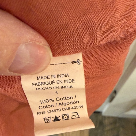 Sundry Puff Sleeve Cotton Dress in Rust - Picture 5 of 13